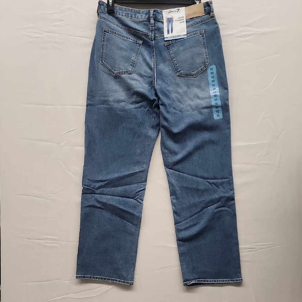Seven7 Women's Straight Blue Jeans - Picture 3 of 4